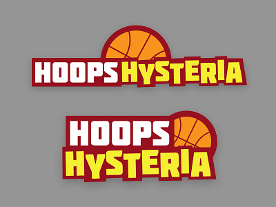 Hoops Hysteria Logo basketball identity logo design