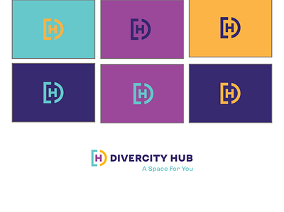 DiverCity Hub branding design flat icon logo minimal vector