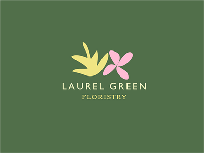 Laurel Green, Florist branding design flat icon illustration logo minimal vector