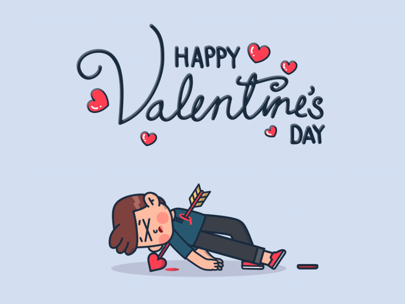 Happy Valentines Day aftereffects animation arrow bow boy character deekay girl love lovehurts rigging valentines valentinesday