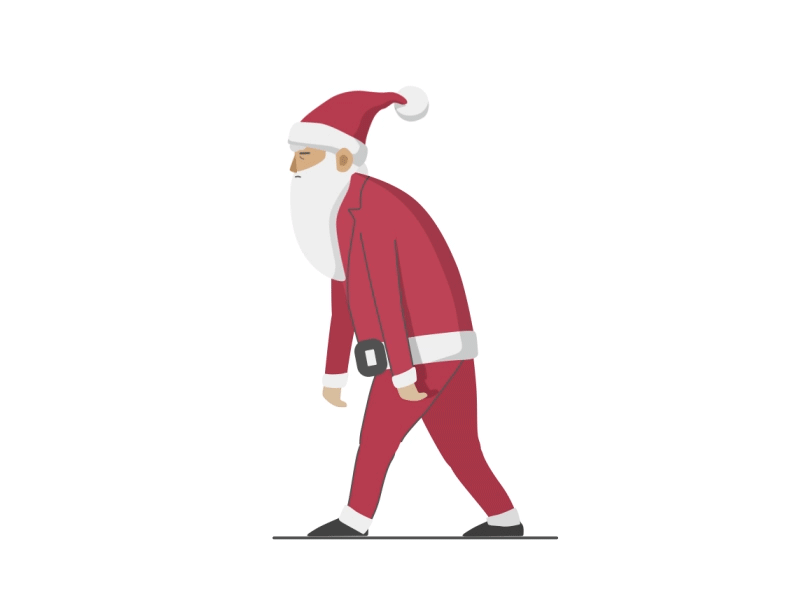 santa going to work deekay santa walkcycle