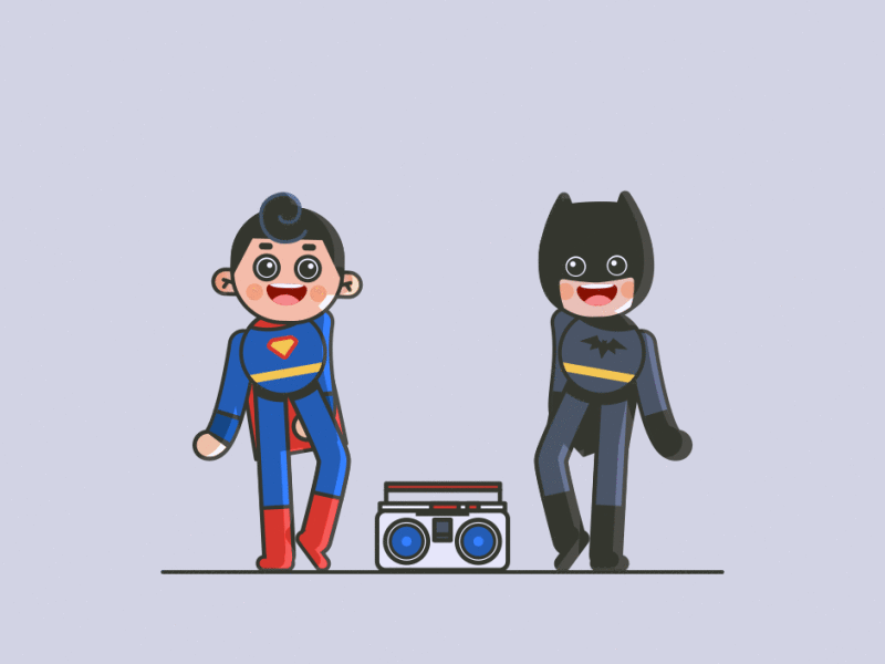 Batman & Superman after effects batman batman v superman character animation dc dccomics deekay superheroes superman