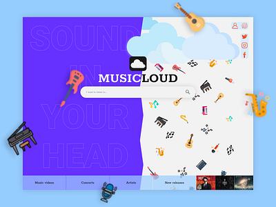 Musicloud design icon logo music ui ux web web design
