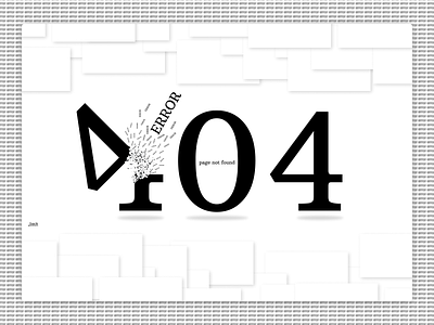Error 404 black white black ui design error error 404 error page http not found page typography vector web web design