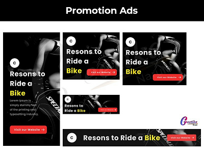 Promotional Ads for Bicycle website branding creativity graphics graphicsdesigns inspiratiindesign userinterface