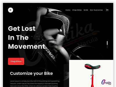 Website design layout - Shop Bikes