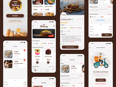 Mobile App for Bakery Shop creativedesigns creativity design figma highfedility highfidelity inspiratiindesign mobile app usability user research usercentered userexperience userinterface