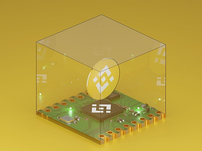 Crypto Circuit - #BNB 3d 3d art art binance coin blender blender 3d bnb collectibles crypto crypto art crypto currency cryptocurrency design graphic design