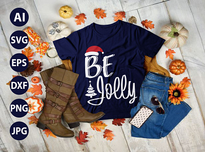 Be Jolly AWESOME TYPOGRAPHY T-SHIRT DESIGN