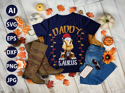 Daddy Saurus AWESOME TYPOGRAPHY T-SHIRT DESIGN