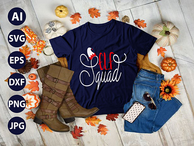 Elf Squad AWESOME  TYPOGRAPHY  T-SHIRT  DESIGN