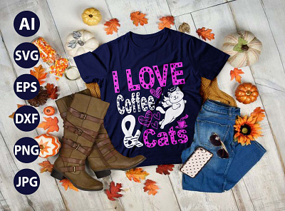 LOVE CAT MOM AWESOME TYPOGRAPHY T-SHIRT DESIGN