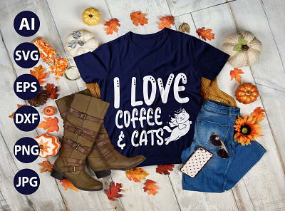 CAT LOVE MOM AWESOME TYPOGRAPHY T-SHIRT DESIGN