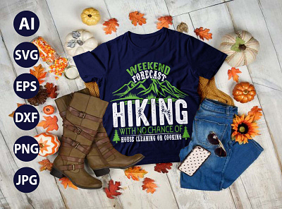 Hiking Mountains Campfire Tent AWESOME TYPOGRAPHY T-SHIRT DESIGN