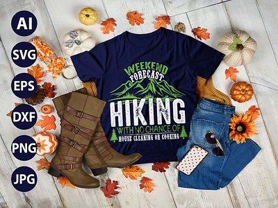 Hiking Mountains Campfire Tent AWESOME TYPOGRAPHY T-SHIRT DESIGN