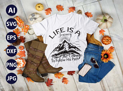 Hiking Mountains Campfire Tent AWESOME TYPOGRAPHY T-SHIRT DESIGN