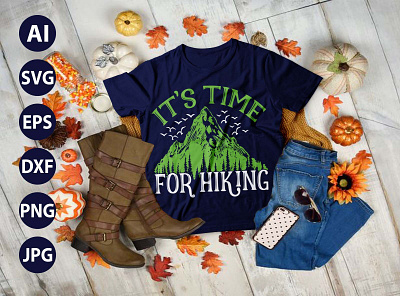 Hiking Mountains Campfire Tent AWESOME TYPOGRAPHY T-SHIRT DESIGN