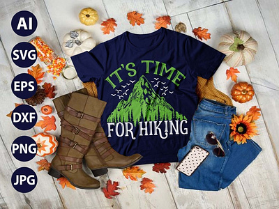 Hiking Mountains Campfire Tent AWESOME TYPOGRAPHY T-SHIRT DESIGN