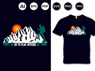 AWESOME Mountain Adventure HIKING TYPOGRAPHY T-SHIRT DESIGN