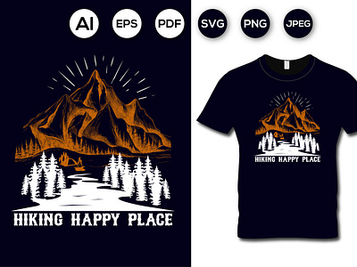 AWESOME Mountain Adventure HIKING TYPOGRAPHY T-SHIRT DESIGN