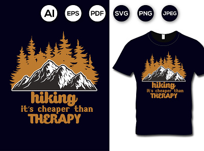 AWESOME Mountain Adventure HIKING TYPOGRAPHY T-SHIRT DESIGN