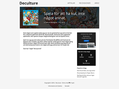 Deculture "What if" single post redesign. black deculture gray white