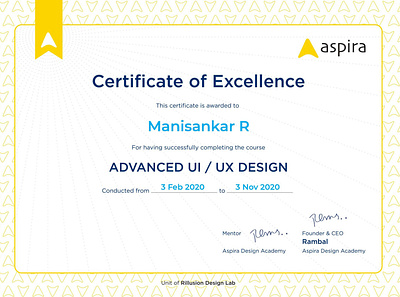 Certificate of Advanced UI /UX Design app branding design graphic design icon illustration logo motion graphics typography ui ux vector