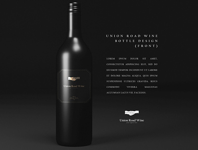Union Road Wine Bottle Label Design (front) bottle design branding design graphic design label design luxury bottle luxury wine packaging design wine label design wine logo design