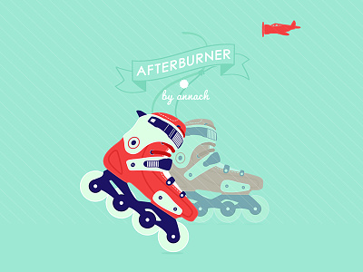 Afterburner! activity draw drawing flat illustration motion roller rollerblades sport