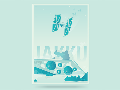 Jakku Star Wars Poster blue hoth illustration jakku pastel poster print starwars