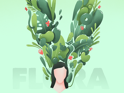 Flora - swirls flora flower girl green