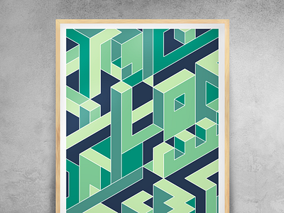 Abstract - isometric - green