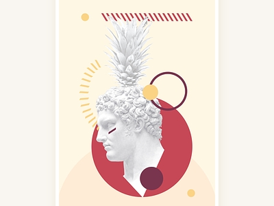 Hello Mars illustration jalokimgraphics marble pineapple poster wallart