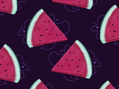 Watermelons design fruit illustration pattern procreate watermelon