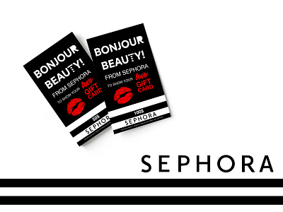 SEPHORA Gift Card Consept Design ♡ branding design flat illustration illustrator logo minimal typography vector web