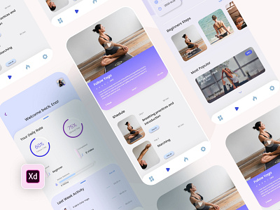 Meditation App UI animation app branding design graphic design illustration logo meditation app ui ux vector