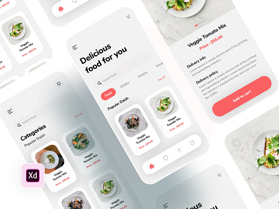 Food App 🍟 animation app branding design food new app graphic design illustration logo ui ux vector