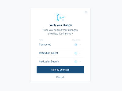 Verify your changes confirmation dialog modal