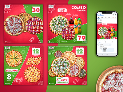 Social media for pizza restaurant branding graphic design
