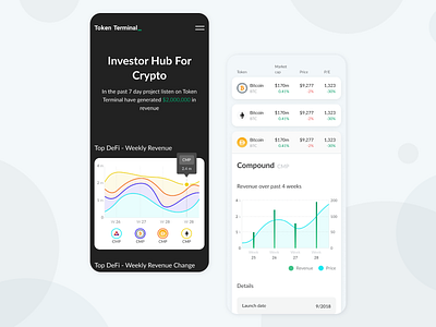 Token Terminal Web App Mobile crypto fintech mobile product design ui ux web design