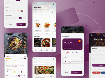 Food delivery mobile app app branding delivery design food full app menu restaurant ui uidesign uiux ux uxdesign web