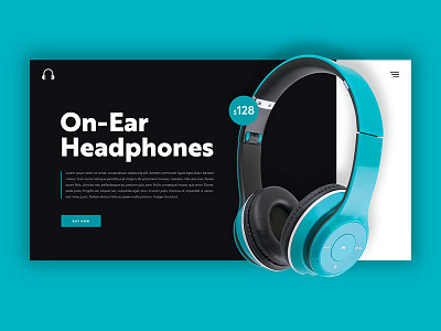 On Ear Headphones design flat minimal minimalist typography ui ui design ux web webdesign