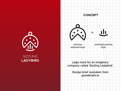 Logomark for Sizzing Ladybird branding company design ladybird ladybud ladybug logo minimal red sizzling