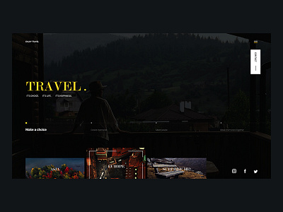 Travel Destination Game color concept contrast dark design layout platform ps ui ux vector web website presentation