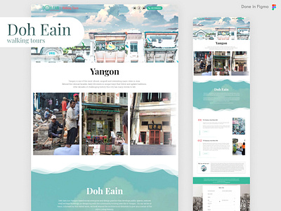 Doh Eain Walking Tours - Landing Page guide portfolio tour travel walking webdesign website