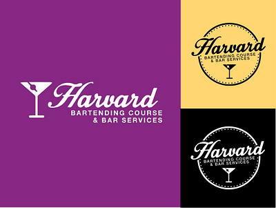 Harvard Bartending Logo art branding design flat graphic design icon illustrator logo minimal vector