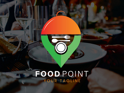 food Point logo design dish food food app logo logos map new point restaurant