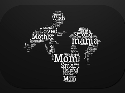 Mom and baby word cloud t-shirt design mommy shape cloud text cloud word cloud