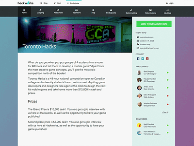Toronto Hacks css design flat gradient ui ux web web design webdev