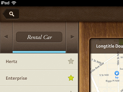 DoubleTree iPad App - Map Screen - Detail 1 buttons ipad pins sidebar
